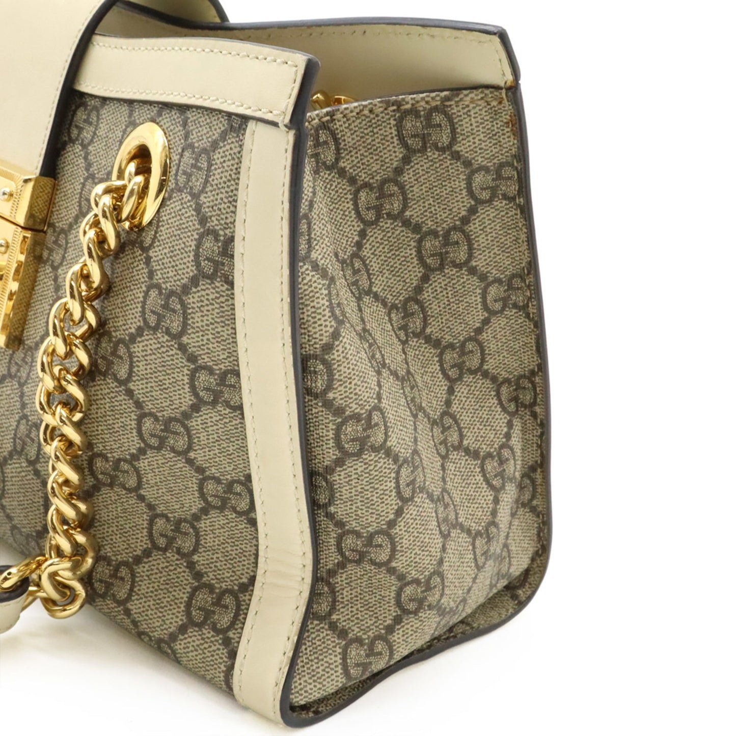 Gucci Gg Supreme Padlock Small Shoulder Bag With Chain