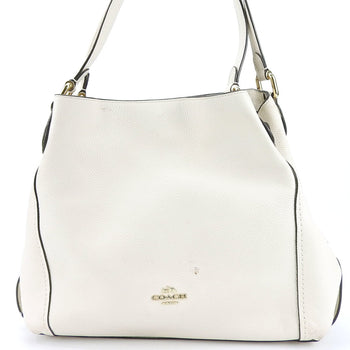 Coach Shoulder Bag 57125 Leather Off-White