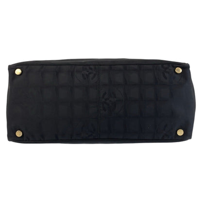 Chanel New Travel Line Tote Mm In Black With Gold Hardware