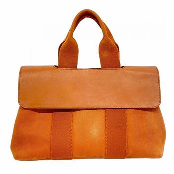 Hermes Herms Valparaiso Pm Handbag In Toile Chevron Orange