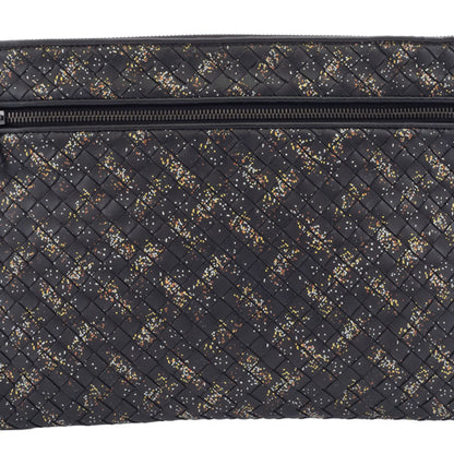 Bottega Veneta Intrecciato Micro Dot Clutch Bag 406021 Black