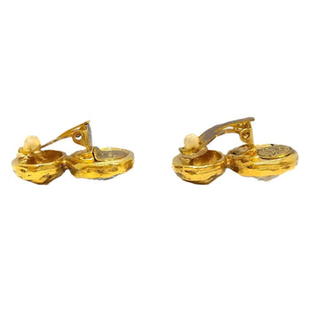 Chanel Earrings Gold Crystal Round Clip-On Gp It68Klo0Vcwk