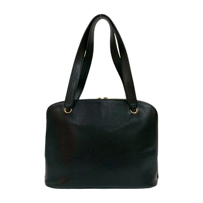 Chanel Vintage Coco Mark Caviar Leather Semi-Shoulder Bag Tote Black 36473
