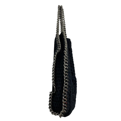 Stella Mccartney Falabella Crochet Knit Handbag/Shoulder Bag In Black
