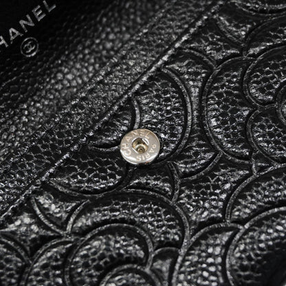 Chanel Camellia Caviar Leather Business Card Case