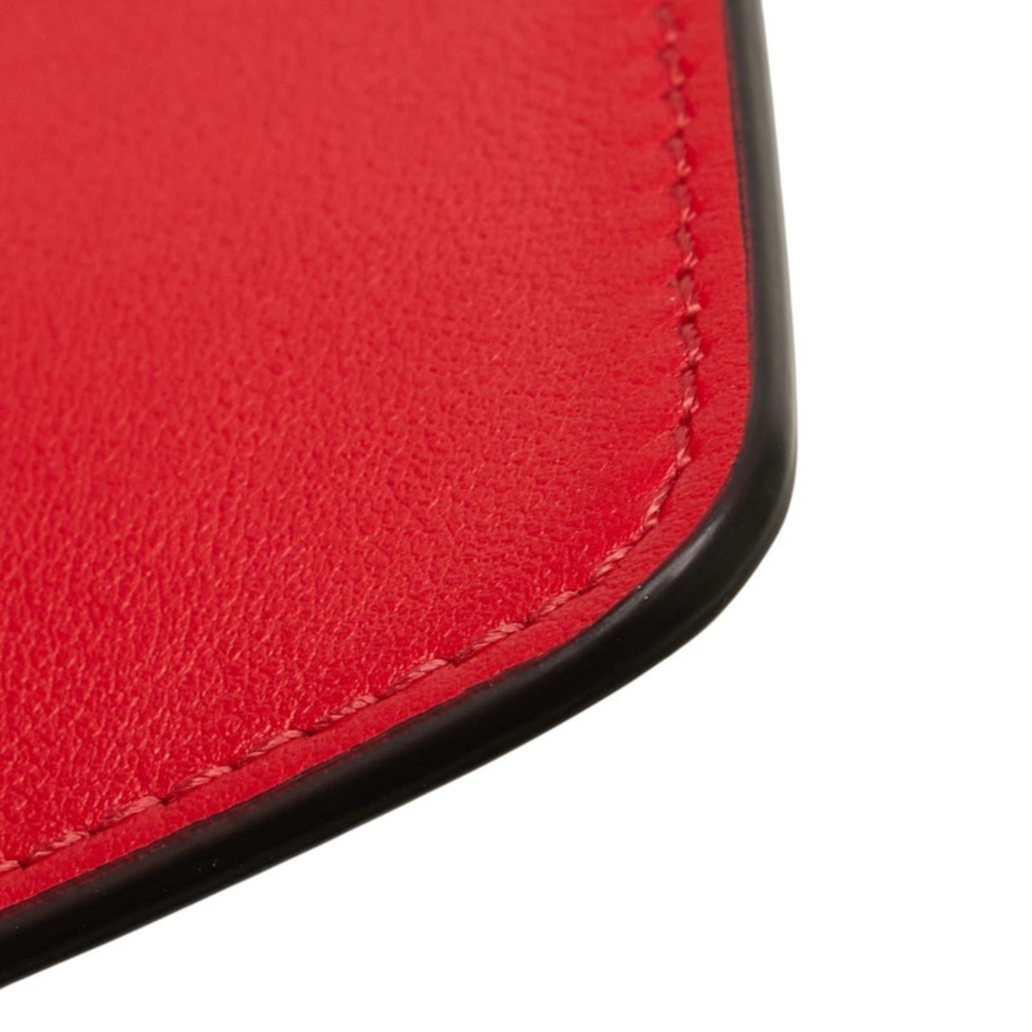 Valentino Garavani V-Ring Clutch Bag In Red Leather