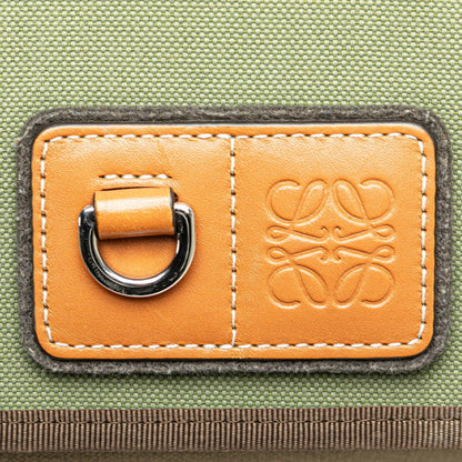 Loewe Anagram Eye Nature Shoulder Bag Khaki Green Canvas Leather