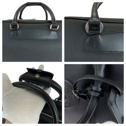 Gianni Versace Medusa Black Leather Boston Bag