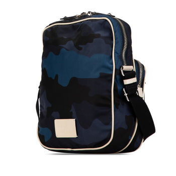 Valentino Camouflage Studded Shoulder Bag Navy Black Nylon