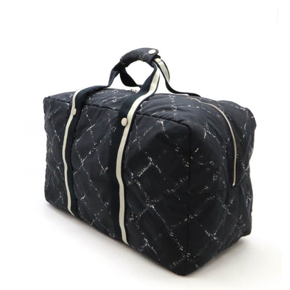 Chanel Chanel Old Travel Line Boston Bag Nylon Black Red