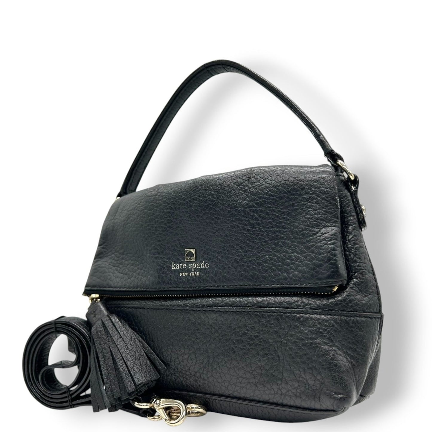 Kate Spade Handbag Shoulder Bag Flap Leather Black