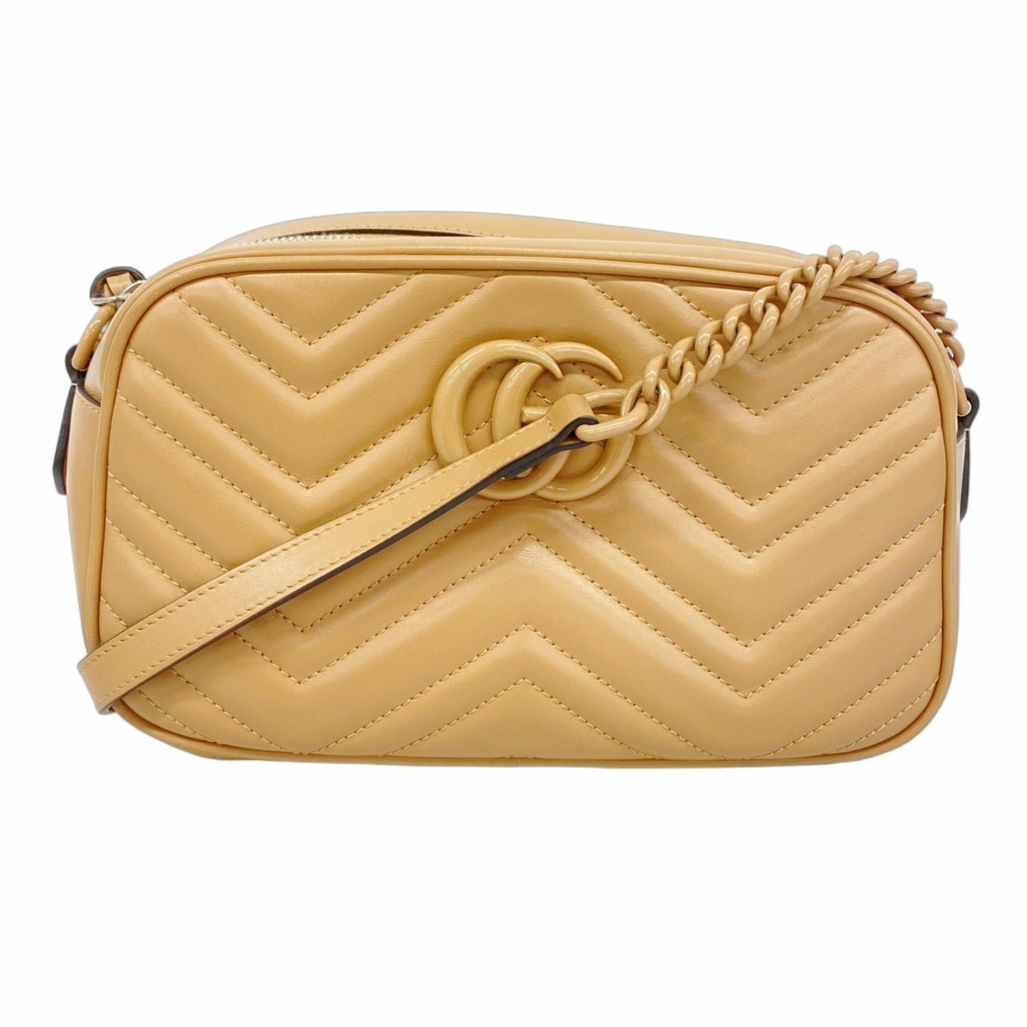 Gucci Gg Marmont Shoulder Bag 447632 Leather Beige