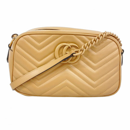 Gucci Gg Marmont Shoulder Bag 447632 Leather Beige