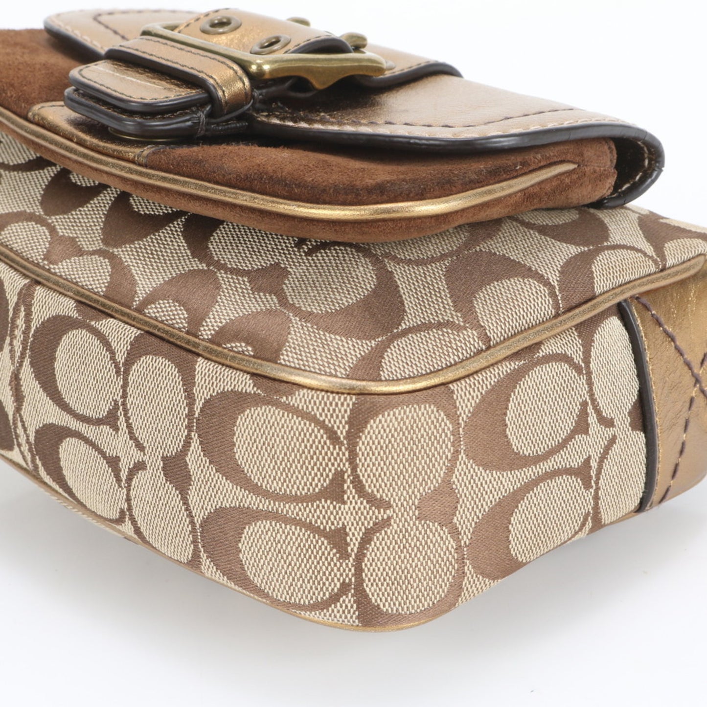 Coach Signature Canvas And Leather Shoulder Bag