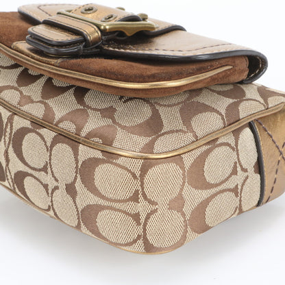 Coach Signature Canvas And Leather Shoulder Bag