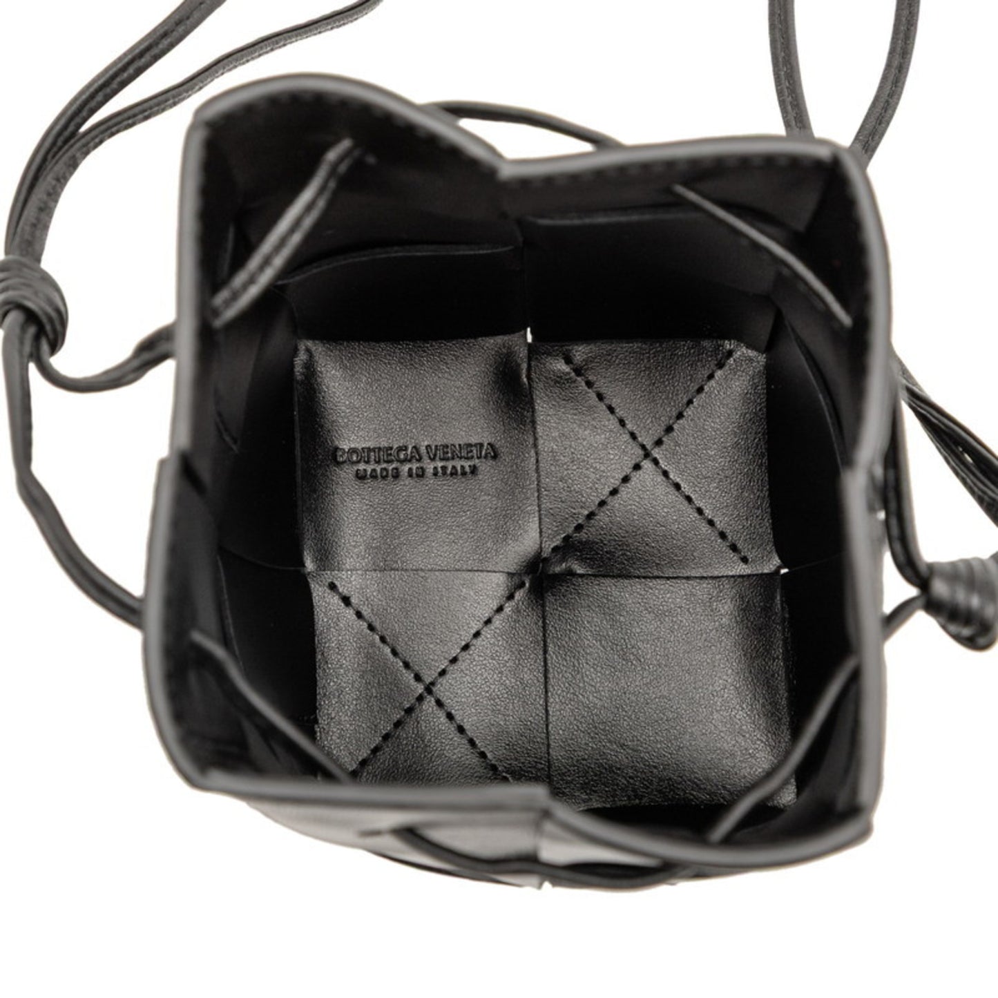 Bottega Veneta Maxi Intrecciato Cassette Mini Shoulder Bag In Black Leather