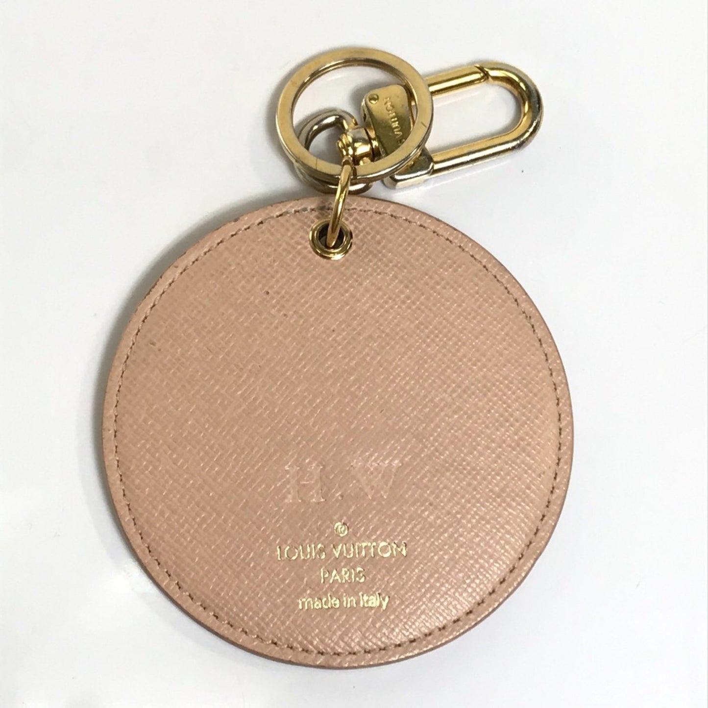 Louis Vuitton M61943 Damier Azur Charm Key Holder White X Pink