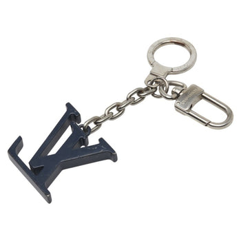 Louis Vuitton Porte-Cls Initial Keychain Charm Bag M66839 Silver Navy Metal