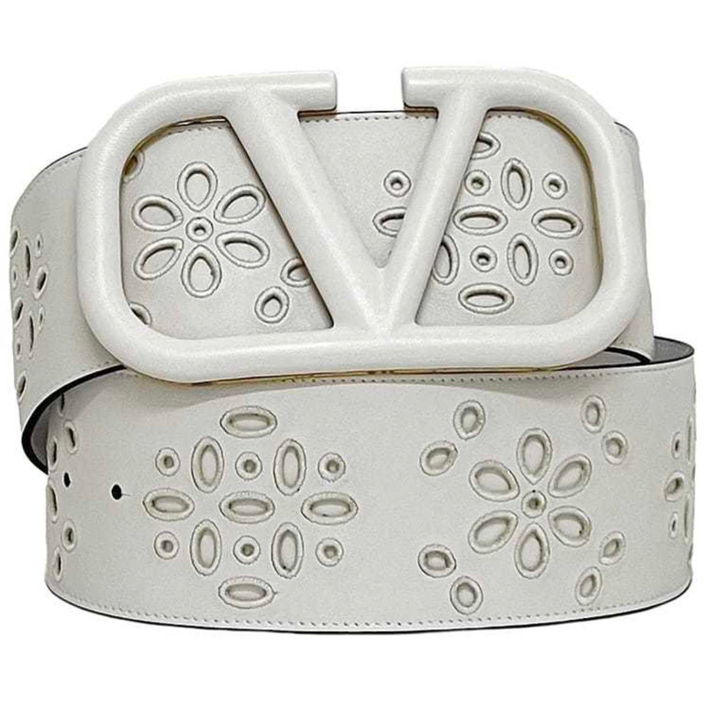 Valentino Garavani Belt F-24333 White Ww2T0S10Ytr Wide Leather