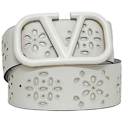 Valentino Garavani Belt F-24333 White Ww2T0S10Ytr Wide Leather