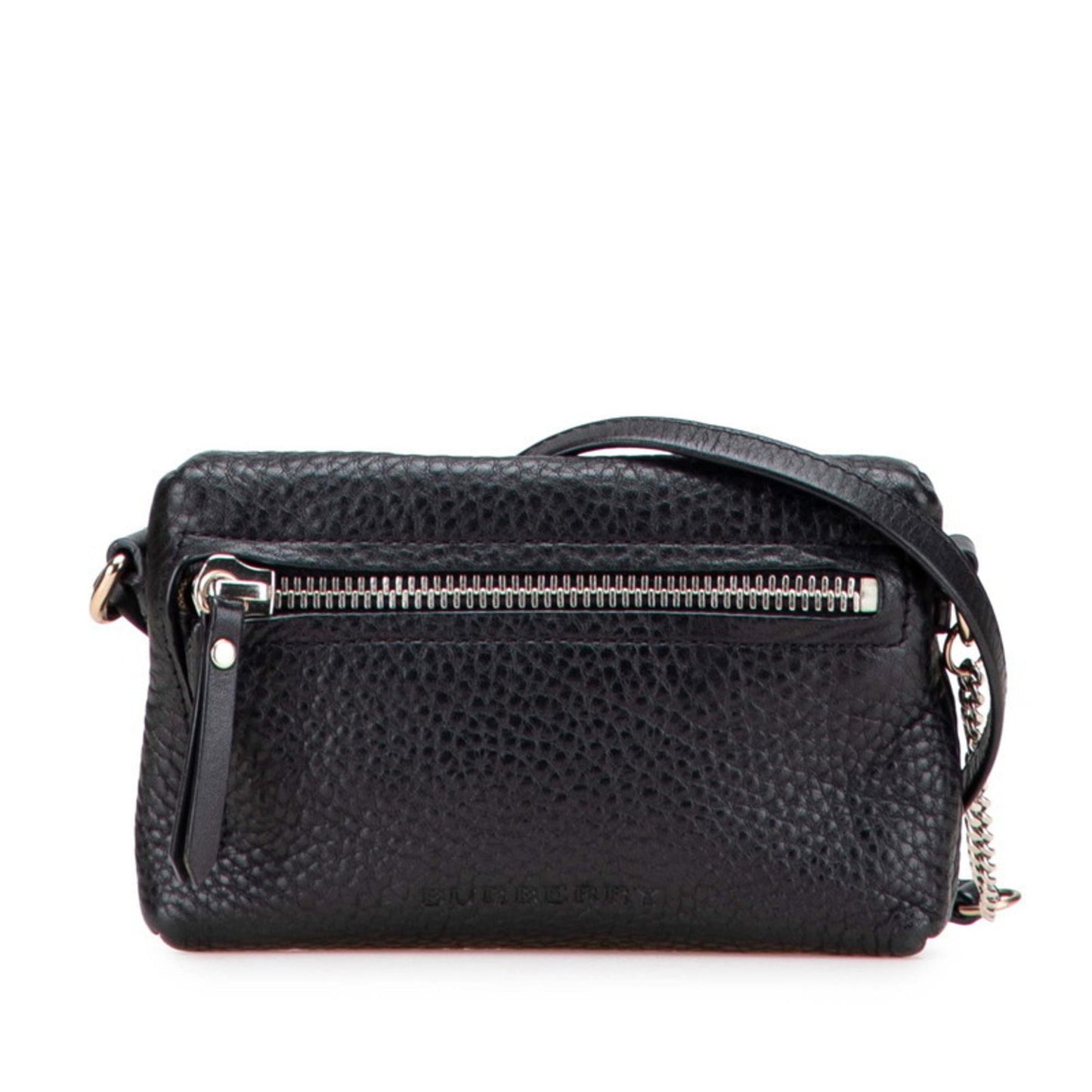 Burberry Nova Check Crossbody Shoulder Bag Pochette Black Leather