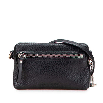 Burberry Nova Check Crossbody Shoulder Bag Pochette Black Leather