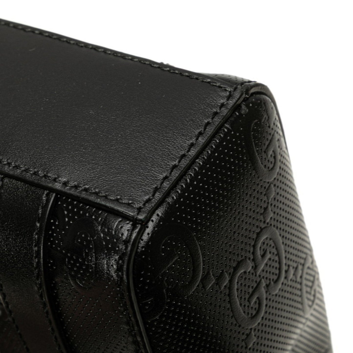 Gucci Gg Embossed Jumbo Handbag/Shoulder Bag 2Way 696010 Black Leather