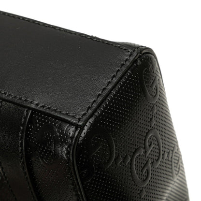 Gucci Gg Embossed Jumbo Handbag/Shoulder Bag 2Way 696010 Black Leather