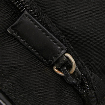 Prada Triangle Logo Plate Shoulder Bag Black Nylon
