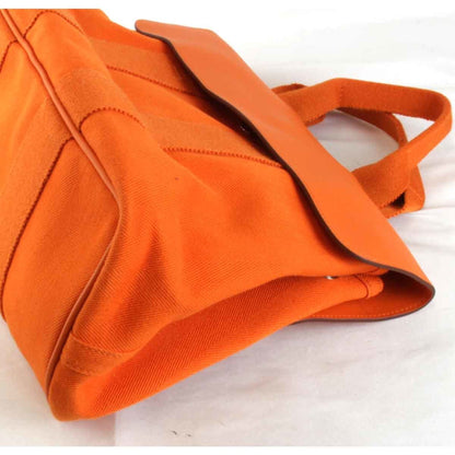 Hermes Valparaiso Pm ?P Engraved Handbag Leather/Canvas Orange