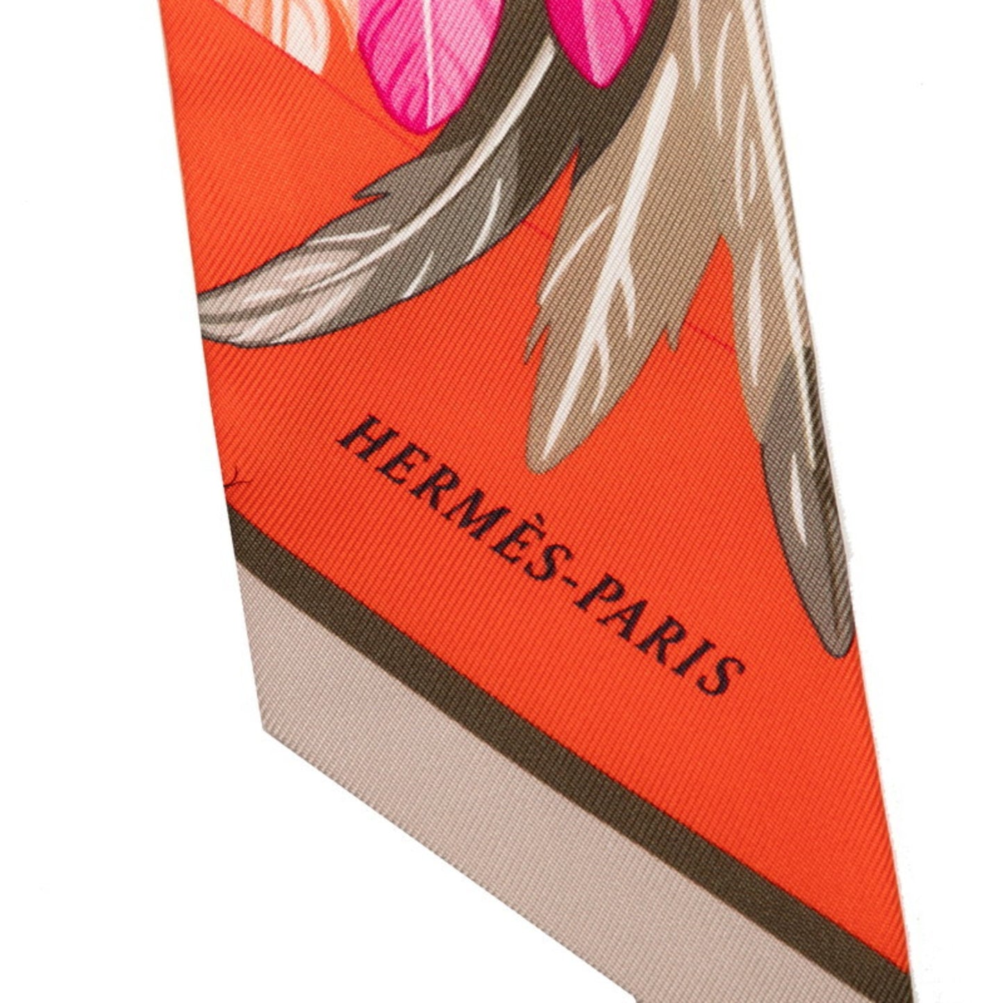 Hermes Herms Twilly Danse Pacifique Scarf/Muffler In Orange