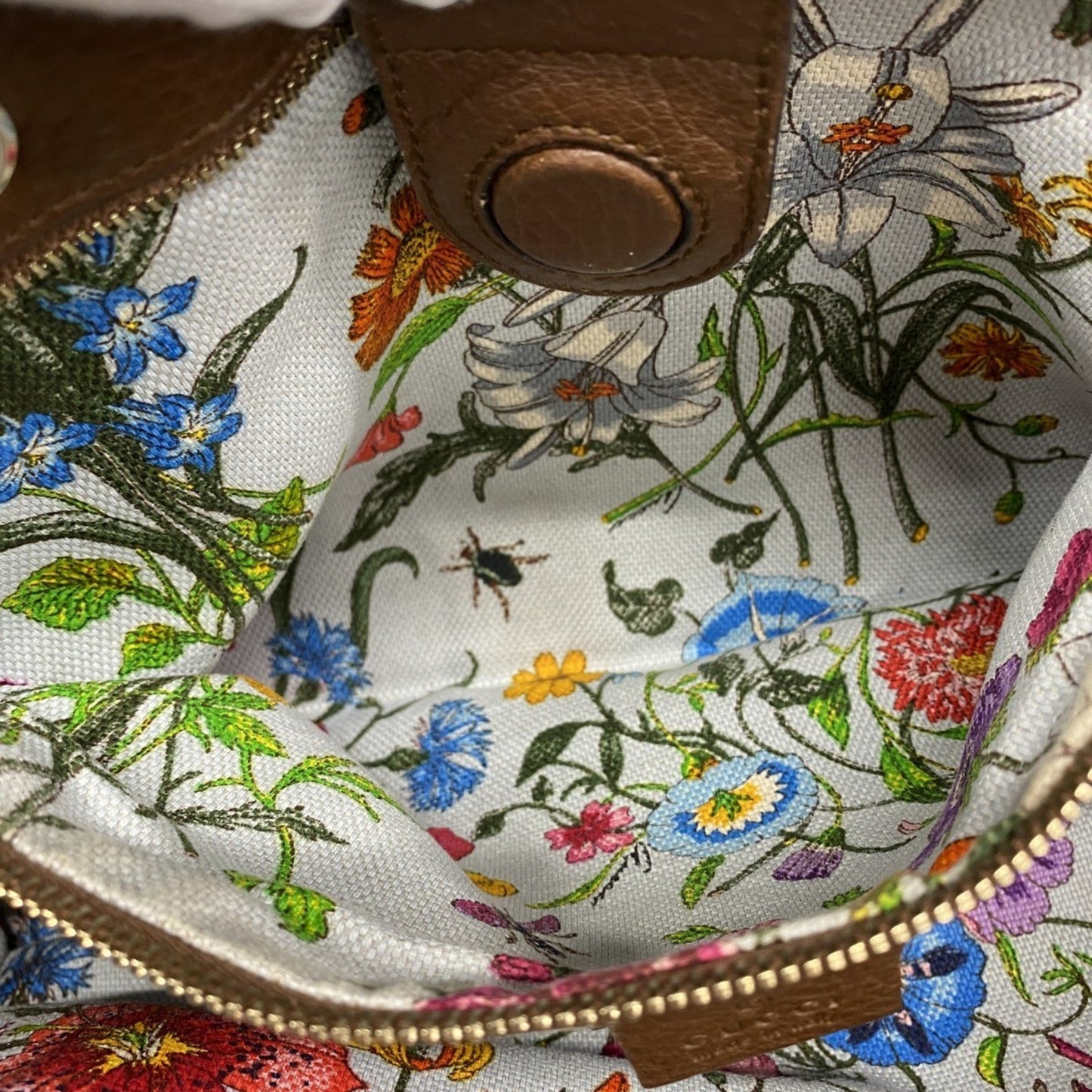 Gucci Bamboo Handbag 323660 Leather Brown Champagne 2-Way Bag