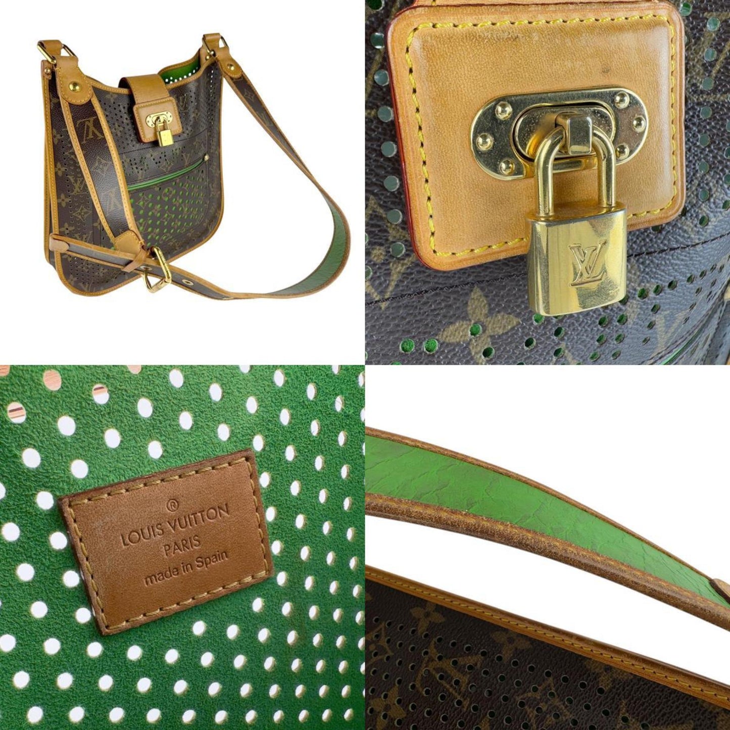 Louis Vuitton Monogram Perforated Musette Vert Shoulder Bag