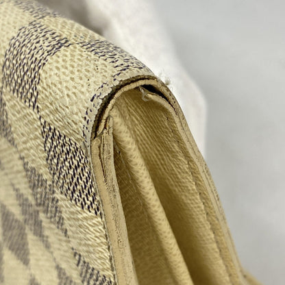 Louis Vuitton Damier Azur Portefeuille Sarah Long Wallet N61735 White