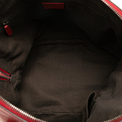 Gucci Webbing Line Handbag/Shoulder Bag 2-Way 420023 Red Leather