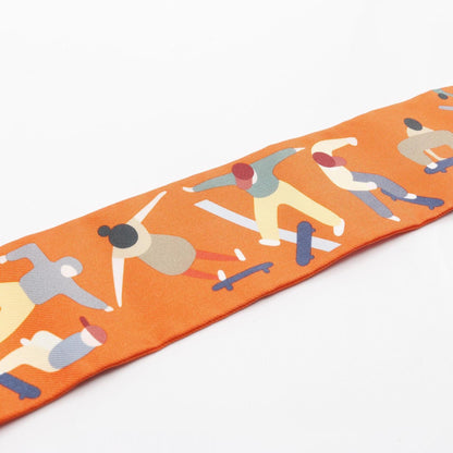 Hermes Herms Twilly Figures Libres Silk Scarf