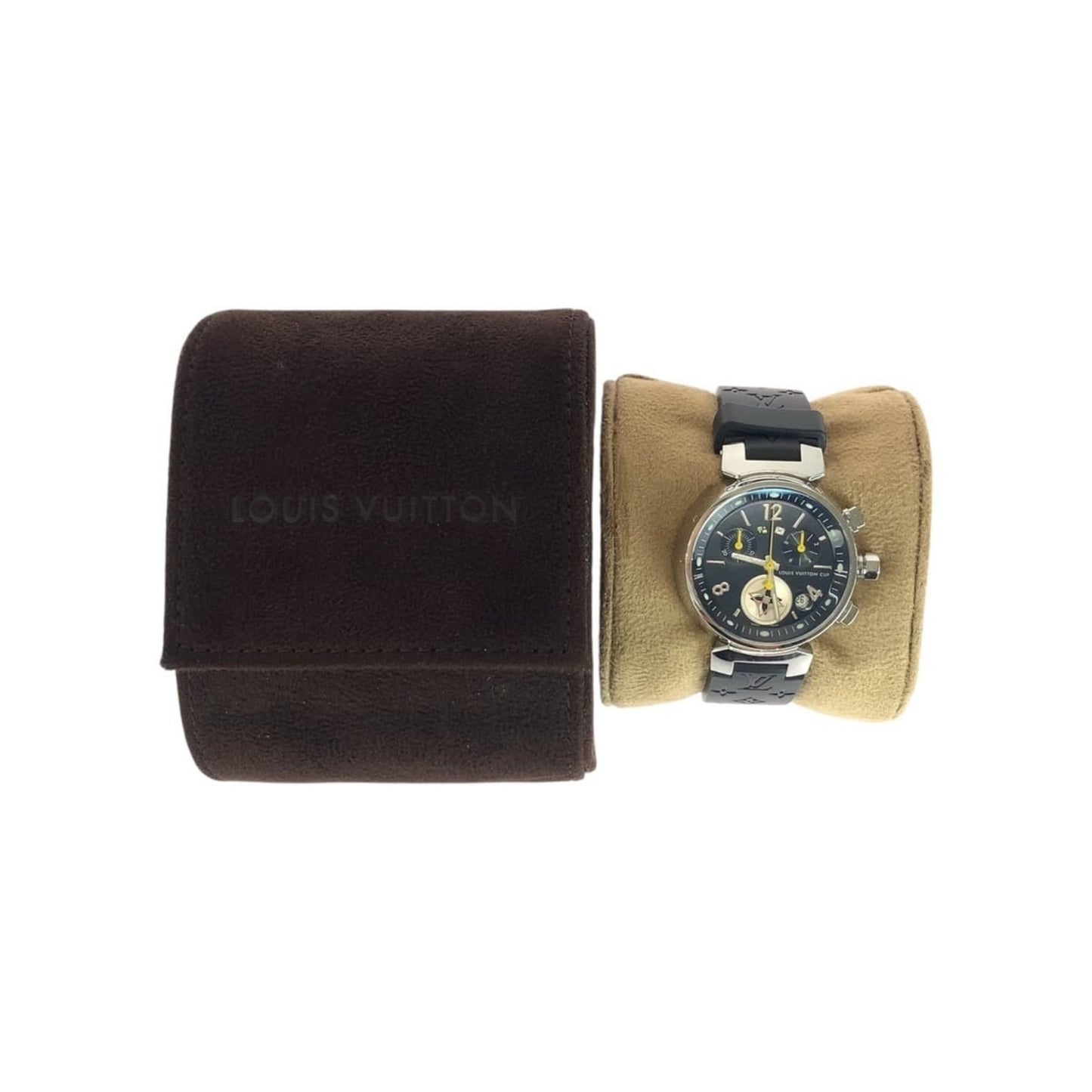 Louis Vuitton Tambour Lovely Cup Black/Silver Stainless Steel/Rubber/Glass Watch Q132G Quartz