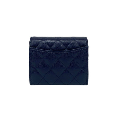 Chanel Matelasse Coco Caviar Leather Tri-Fold Wallet
