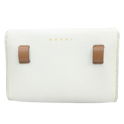 Marni Leather 2Way Waist Pouch Shoulder Body Bag White Brown