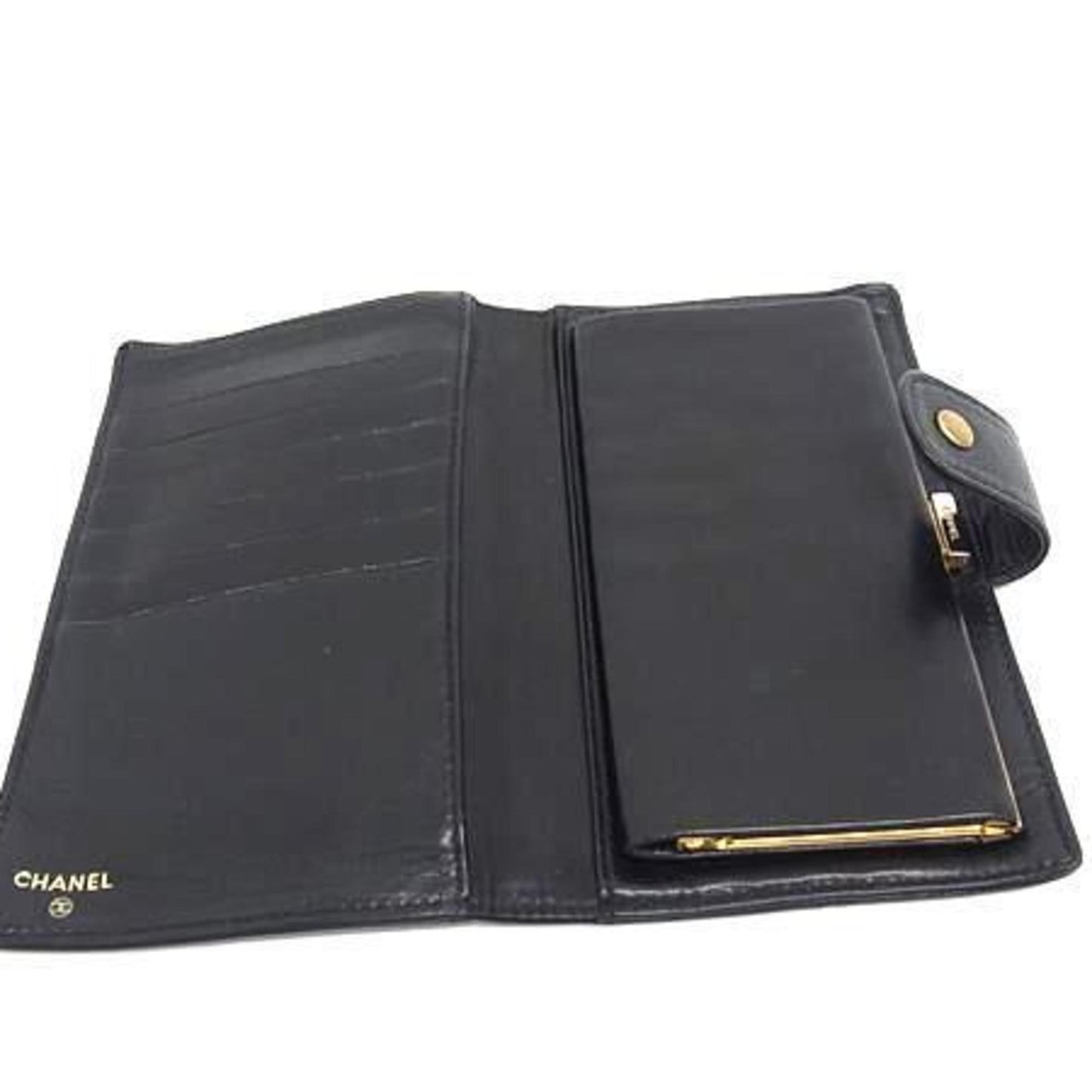 Chanel Coco Mark Wallet A13498 Black Caviar Leather