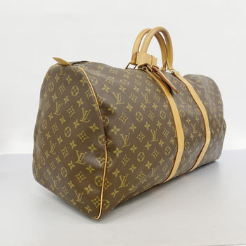 Louis Vuitton Monogram Keepall 55 Boston Bag M41424 Brown