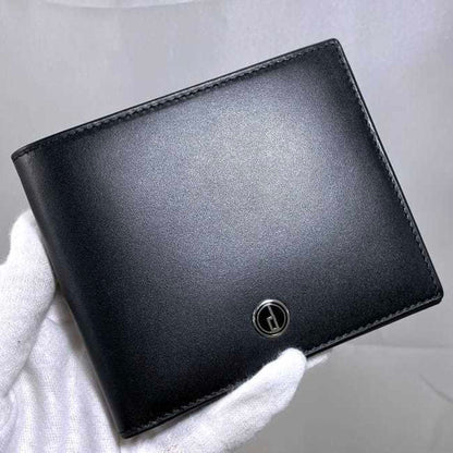 Dunhill Bi-Fold Wallet Black Ll3070A Ec-20092 Leather Dunhill Billfold Compact