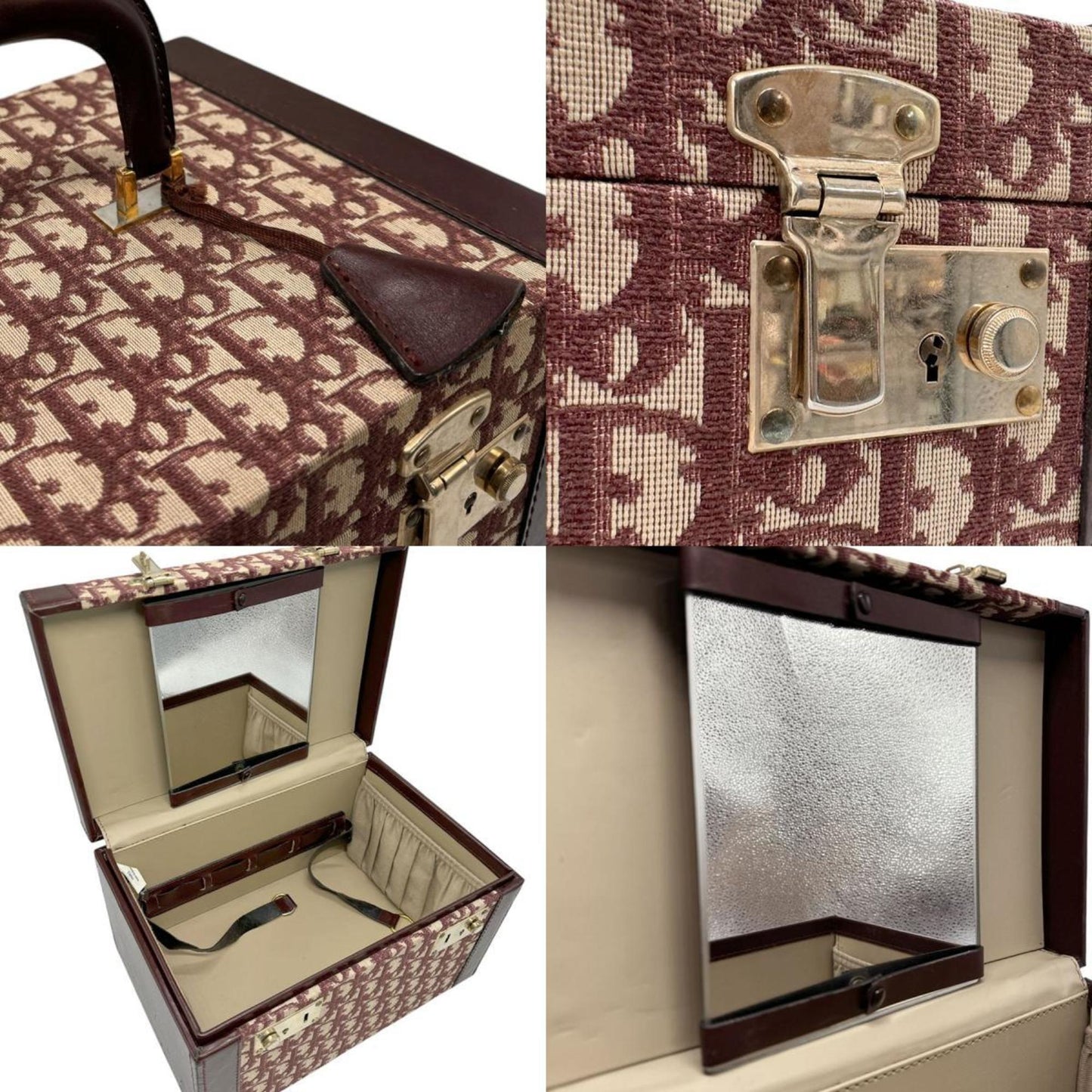 Christian Dior Makeup Box Canvas Leather Bordeaux