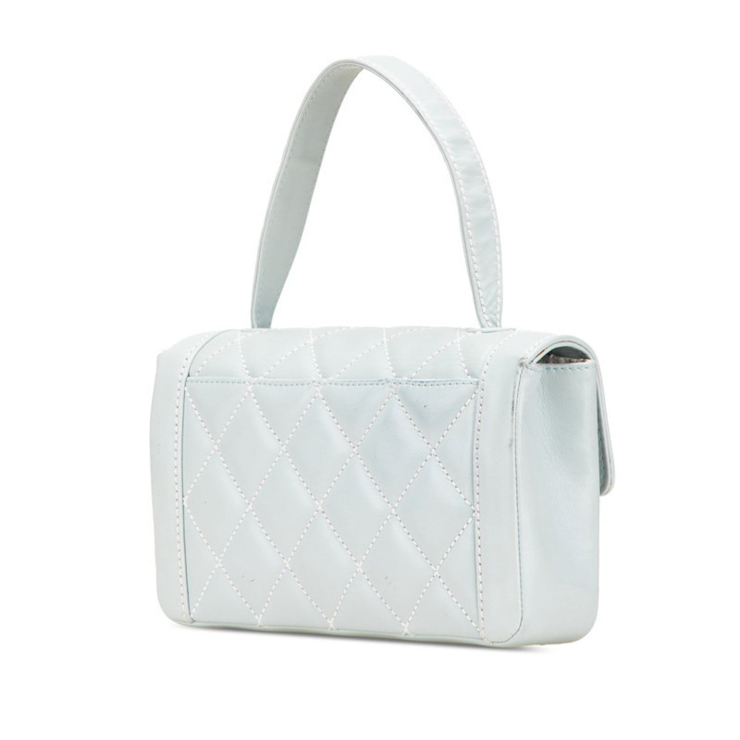 Chanel Coco Mark Wild Stitch Handbag In Light Blue Lambskin