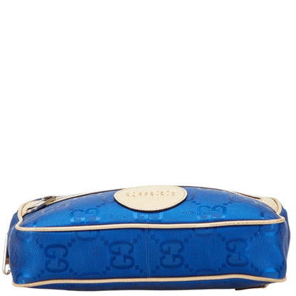 Gucci Gg Nylon Of The Grid Body Bag/Waist Bag 631341 Blue/Beige Nylon/Leather