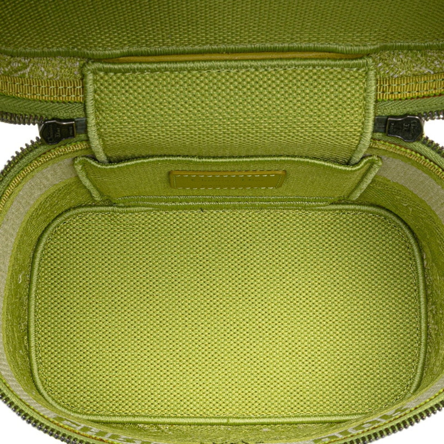 Christian Dior Dior Toile Joue D'Hui Vanity Bag Handbag Shoulder Green Jacquard