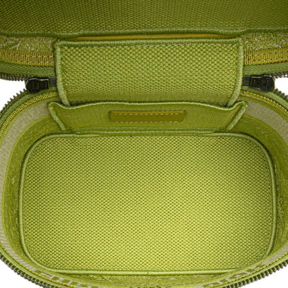 Christian Dior Dior Toile Joue D'Hui Vanity Bag Handbag Shoulder Green Jacquard