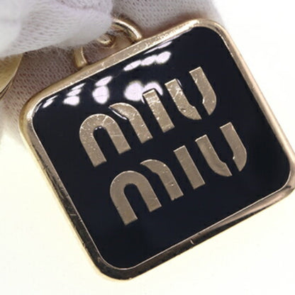 Miu Miu Miu Keychain 5Ps066 Black Gold Metal Key Ring Bag Charm