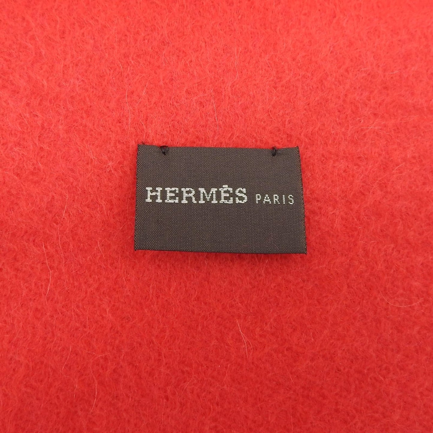 Hermes 100% Cashmere Stole/Scarf/Shawl With Logo Embroidery And Fringe