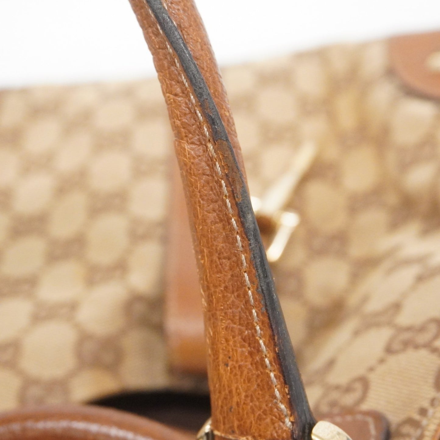 Gucci Gg Canvas New Jackie Handbag 124407 Beige Brown Champagne